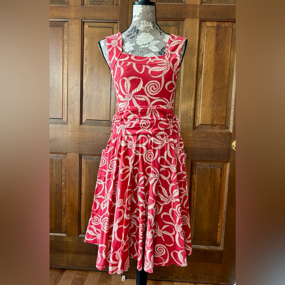 Effie's Heart Red/Orange and Cream Swirl Dress
